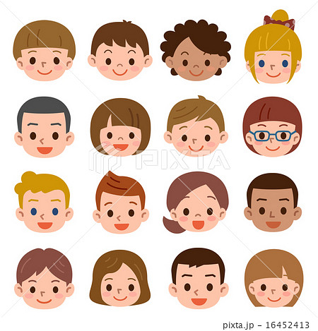 Child S Face Multiple Stock Illustration