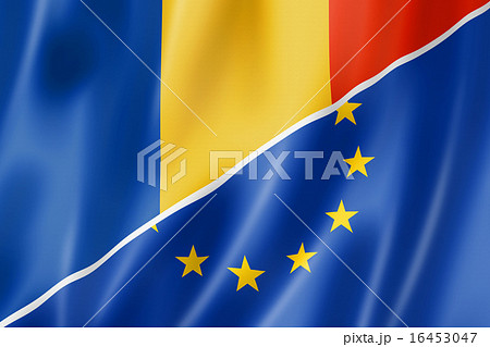Romania and Europe flag Romania and Europe flag 16453047