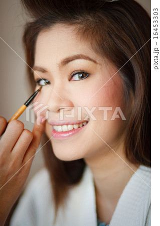 Woman makeup dress mirror Beautiful smile Thai Woman makeup dress mirror Beautiful smile Thai 16453303