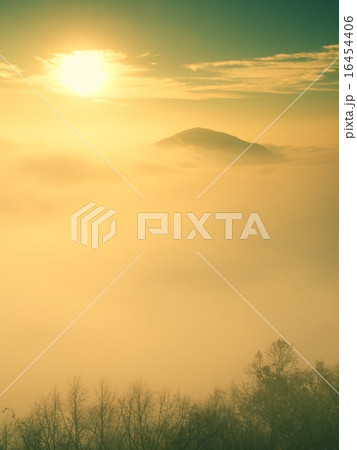 Magnificent heavy mist in autumn landscape. Magnificent heavy mist in autumn landscape. 16454406