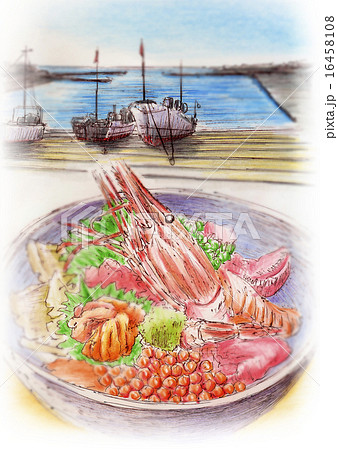 フードイラスト 海鮮丼のイラスト素材