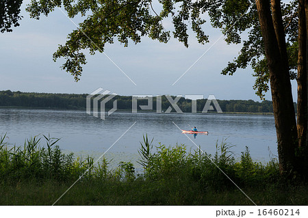 Paddler on the lake Paddler on the lake 16460214