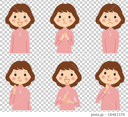 女性の表情セット 16461370