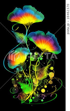 three rainbow flowersのイラスト素材 16462370 pixta
