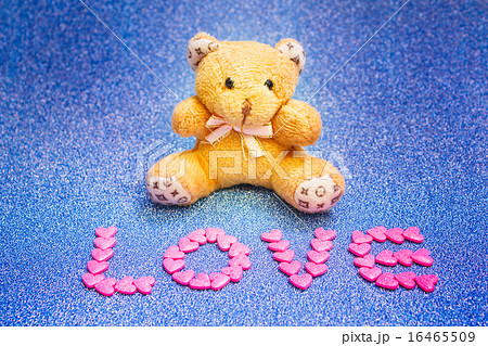Teddy bear on blue background. 16465509