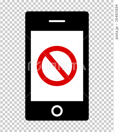 スマホ画面に映る禁止マーク 16465884