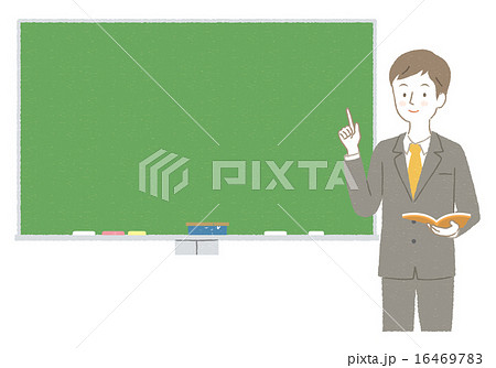 黒板を指差す学校の先生イラストのイラスト素材 16469783 Pixta