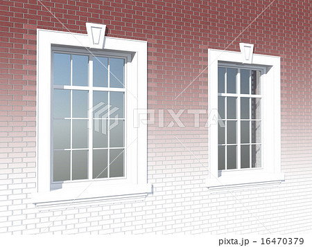 Two windows in a brick wall Two windows in a brick wall 16470379
