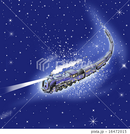 無料イラスト画像 綺麗な汽車 銀河 鉄道 イラスト