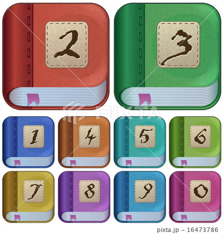 Square book icons for applications, e-books 16473786