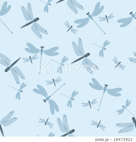 Vintage seamless blue pattern with dragonflies 16473922