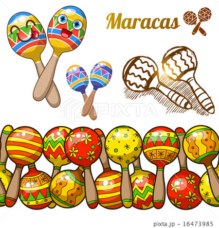 Set of colorful fun maracases 16473985