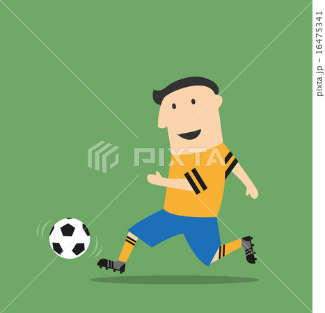 Cartoon football player running with the ball - Stock Illustration  [16475341] - PIXTA
