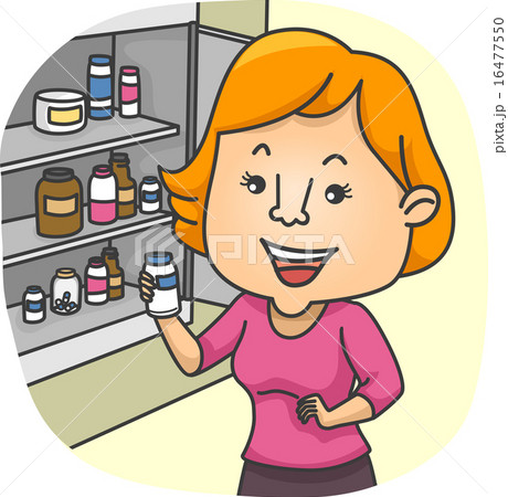 Girl Check Medicine Cabinet 16477550