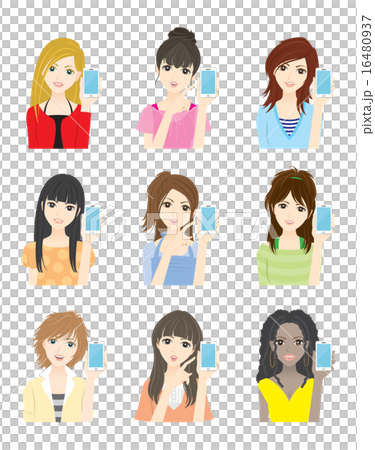 A girl with a smartphone 16480937