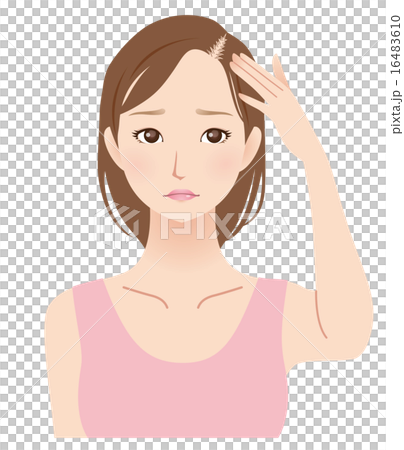 薄毛に悩む女性 薄毛に悩む女性 16483610
