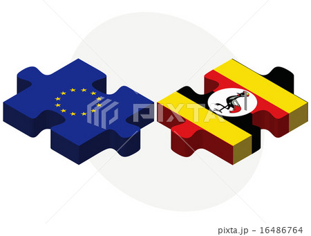 European Union and Uganda Flags 16486764