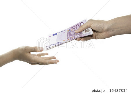 Hand giving money to the other one 16487334