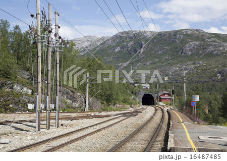 Railway through a tunnel 16487485