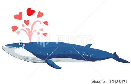 Bryde's whale spurt water with heart vector 16488471