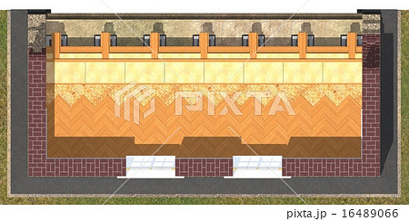Cross section of brick house 16489066