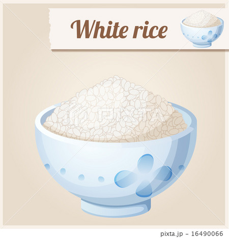 Bowl of white rice. Detailed Vector Icon 16490066