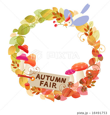 Wreath of autumn berries and mushrooms Wreath of autumn berries and mushrooms 16491753