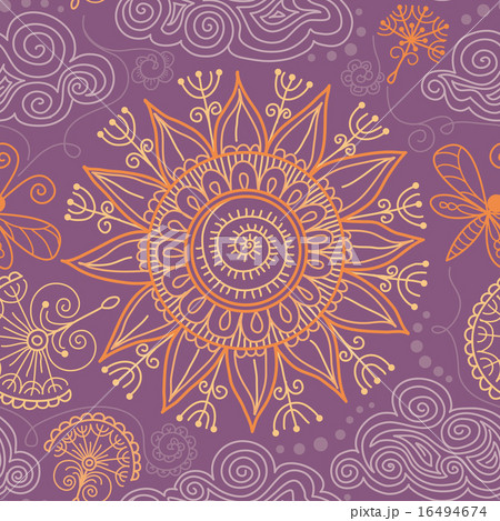vector seamless sunny floral pattern 16494674