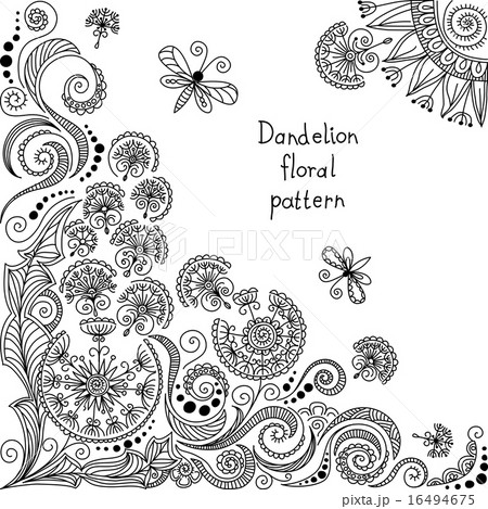 vector black and white floral pattern 16494675