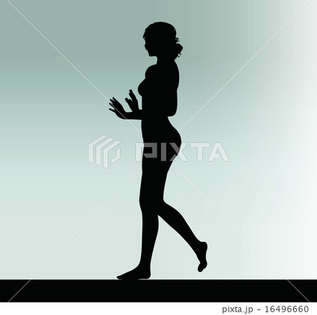 woman silhouette with hand gesture push or stop woman silhouette with hand gesture push or stop 16496660