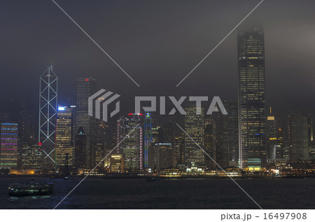 The Hong Kong skyline by night in winter The Hong Kong skyline by night in winter 16497908