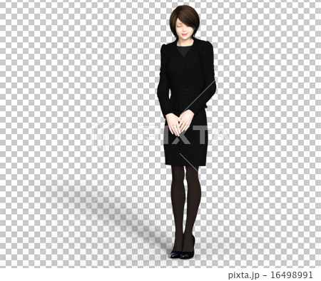 Female perming 3DCG illustration material 16498991