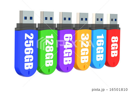 3d Row of color USB flash drives 3d Row of color USB flash drives 16501810