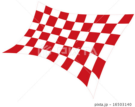 なびく紅白の旗のイラスト素材