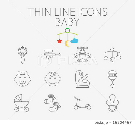 Baby related flat vector icon set 16504467