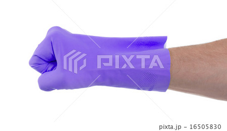 Fist hand in latex glove Fist hand in latex glove 16505830