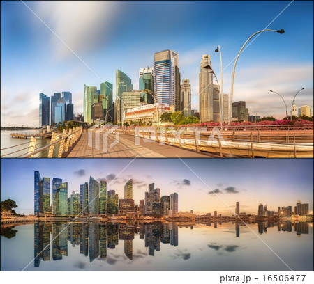 Set of Singapore Skyline and view in Marina Bay Set of Singapore Skyline and view in Marina Bay 16506477