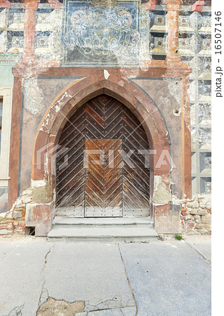 Traditional wooden door in the town, Slovakia Traditional wooden door in the town, Slovakia 16507146