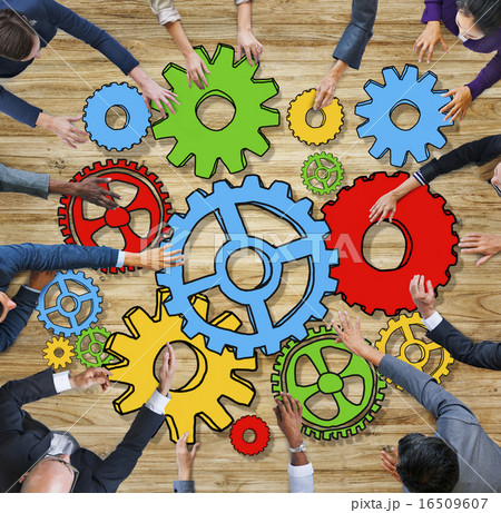 Business People with Gears Photo and Illustration Business People with Gears Photo and Illustration 16509607
