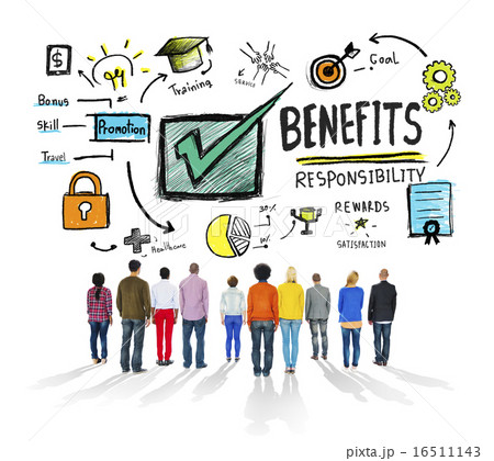 Benefits Gain Profit Income People Rear View Concept 16511143