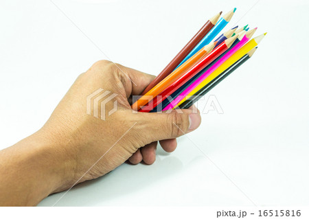 many color of pencil in the hands 16515816