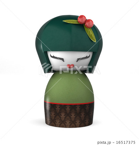 Japanese Kokeshi Doll Isolated On White Japanese Kokeshi Doll Isolated On White 16517375
