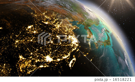 Planet Earth night and sunrise 16518221