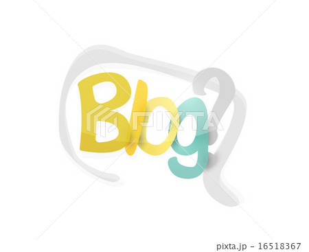 Blog word, drawn lettering typographic element 16518367