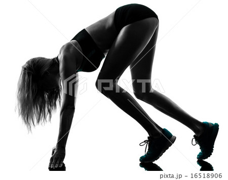 woman runner running jogger jogging silhouette 16518906