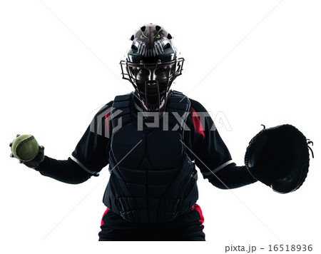woman playing softball players silhouette isolated woman playing softball players silhouette isolated 16518936