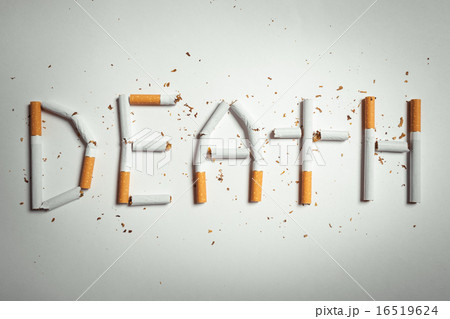 word DEATH, made of cigarettes 16519624