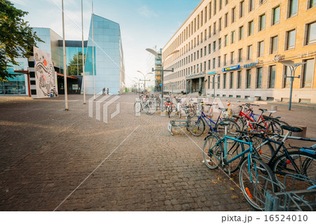 View of Mannerheiminaukio street in HELSINKI, FINLAND. Parked Bi 16524010