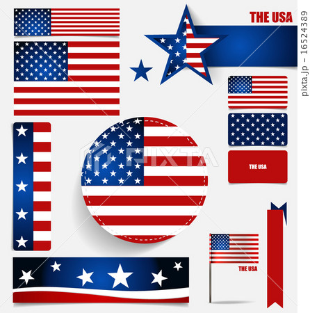 Collection of American Flags, Flags concept design. Vector illus Collection of American Flags, Flags concept design. Vector illus 16524389