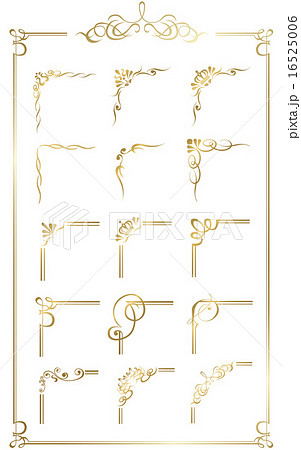 ゴールド フレーム ベクターのイラスト素材 16525006 Pixta